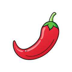Cartoon red chili pepper illustration vector graphic spicy food ingredient hot seasoning design element