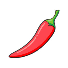 Find a red chili pepper drawing vector illustration of spicy food ingredient for cooking design