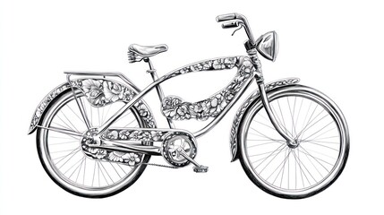 Vintage bicycle with floral decoration