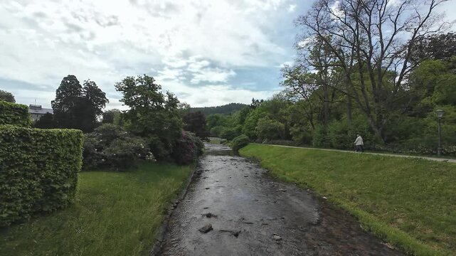 Views of Baden-Baden in summer. Germany. Lichtentaler Allee.