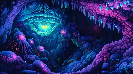 Fototapeta premium capture bioluminescent surreal art