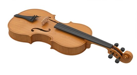 Obraz premium Detailed violin instrument close up on white background