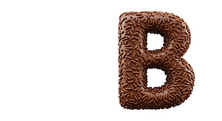 Delicious Chocolate Letter B with Sprinkles
