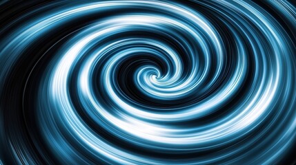 Abstract Swirling Vortex of Blue and Black