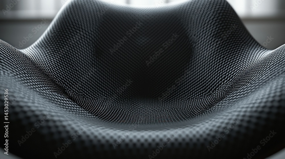Wall mural grayscale close-up of abstract curved woven mesh pattern