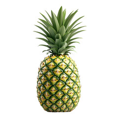Fototapeta premium Tropical Pineapple: A vibrant pineapple fruit, its textured skin a mosaic of golden and green hues, stands tall with a crown of spiky green leaves. A symbol of hospitality.
