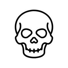skull icon, simple design, black and white