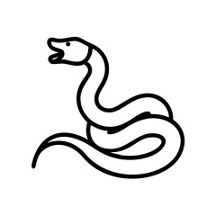 Fototapeta premium hissing snake icon, simple design, black and white