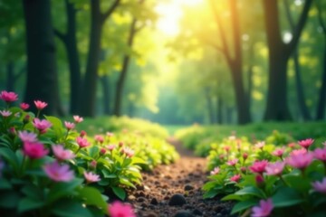Abstract blurred nature scene, soft focus, bokeh effect, image, muted
