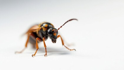Close-up of single insect on pure white background, photography, design element, fauna