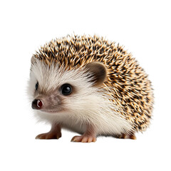 Obraz premium Adorable Hedgehog Portrait: A close-up of an endearing baby hedgehog, showcasing its tiny nose, dark eyes, and spiky fur. The hedgehog is captured against a clean background.