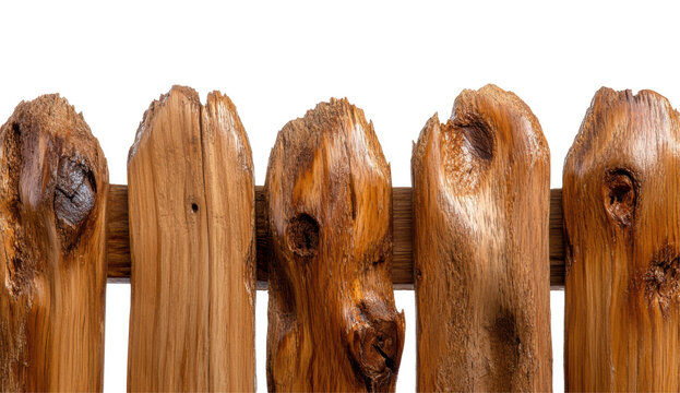 Natural Wooden Fence with Unique Texture and Grain Patterns