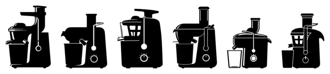 juicer machine collection silhouette vector black