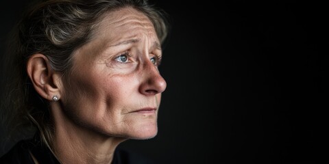 An Emotional Portrait of a Thoughtful Woman Captured in Dramatic and Striking Lighting Effects