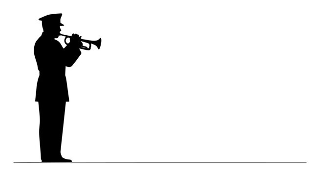 military bugler silhouette playing trumpet