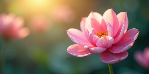 Fototapeta premium Delicate flower petals unfolding in soft light, serene, solitude, delicate