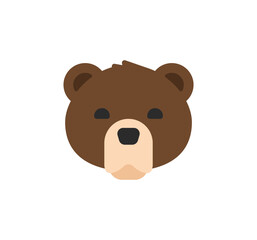 Bear vector isolated icon. Bear emoji illustration. Bear face icon
