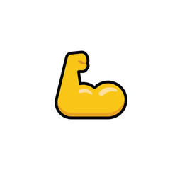 Biceps vector flat icon. Isolated flexed biceps hand emoji emoji illustration