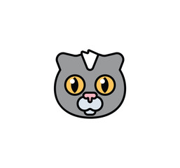 Cat face vector isolated icon. Cat emoji