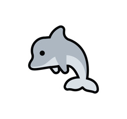 Dolphin vector isolated icon. Dolphin emoji illustration.