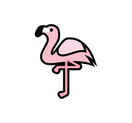 Flamingo vector isolated icon. Flamingo emoji