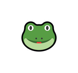 Frog face vector isolated icon. Emoji illustration. Frog vector emoticon