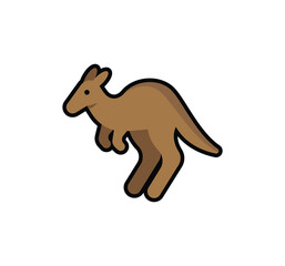 Kangaroo vector isolated icon. Kangaroo emoji illustration