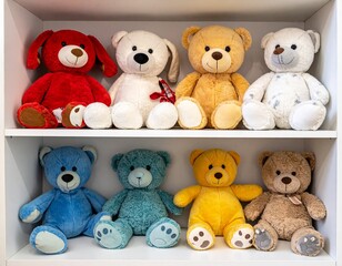 Whimsical Toy Collection Cheerful Plush Animals in a Cozy Room