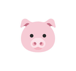 Vector isolated pig face. Pig face emoji illustration