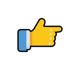 Finger pointing right vector isolated emoticon. Finger pointing right emoji. Finger pointing right color icon