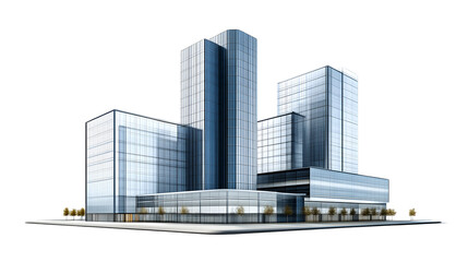 Obraz premium Modern Glass Skyscrapers with Reflective Facades and Urban Landscape Design