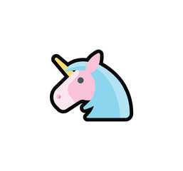 Unicorn vector isolated icon. Unicorn emoji