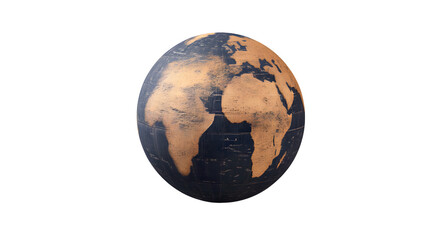 Obraz premium Global Perspective A Vintage Earth Globe Highlighting Continents and Oceans for Educational an