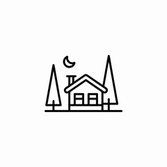 forest house icon sign vector