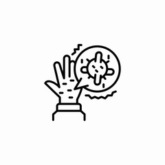 hands bacteria icon sign vector