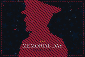 Memorial Day banner with soldier against a starry background with the message Remember and Honor.