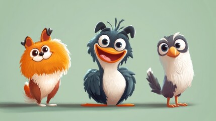 Fototapeta premium Cute animal characters (5)