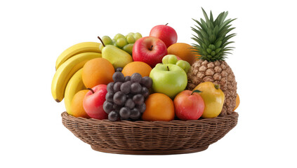 PNG fruit basket no bg sample mockup clean food concept using for decoration.