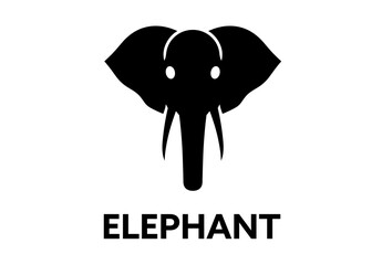 Elephant head logo vector icon. Zoo elephant symbol simple head icon face african logo