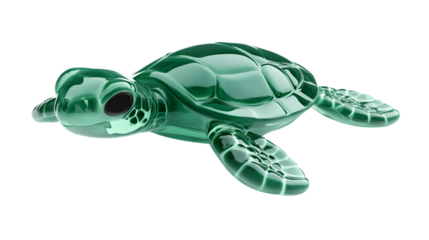 Translucent Sea Turtle Illustration with Vibrant Green Tones Perfect for Ocean Themes and Wild