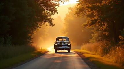 Countryside Cruise: Vintage Cars in Nature's Embrace