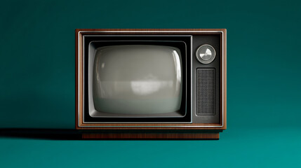 A retro tv set isolated on a transparent background, put forward a vintage aesthetic.