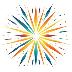 Vibrant burst of colorful sparks and lights exploding with energy and dynamism creating a captivating spectacle of radiant illumination  The image features a dazzling display of abstract