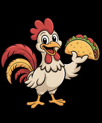 Chicken Eating Taco funny taco lover