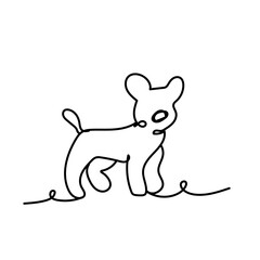 cute dog illustration ready. for wall decoration or as a background. Crayon outline drawing style. Hand drawn trendy Vector illustration.