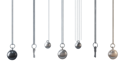 Newtons Cradle in Motion Metal Balls and Keys Displaying Physics Principles for Educational a