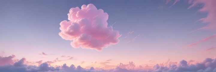 Fototapeta premium Dreamy pastel cotton candy sky gradient Soft, fluffy, pink, blue, yellow hues , blue, optimistic