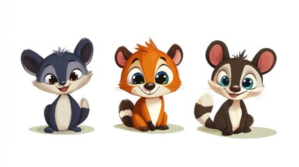 Fototapeta premium Cute cartoon animals (27)