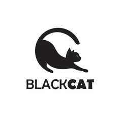 black cat icon isolated on white background