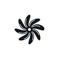 Fan blade vector propeller icon. Ship blade fan turbine airplane logo rotor cooler icon